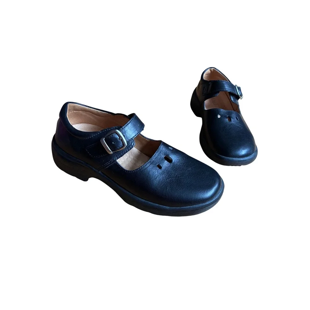 Supremes by Softspots Black Leather Mary Jane Buckle Shoes 8.5W Comfort Walking